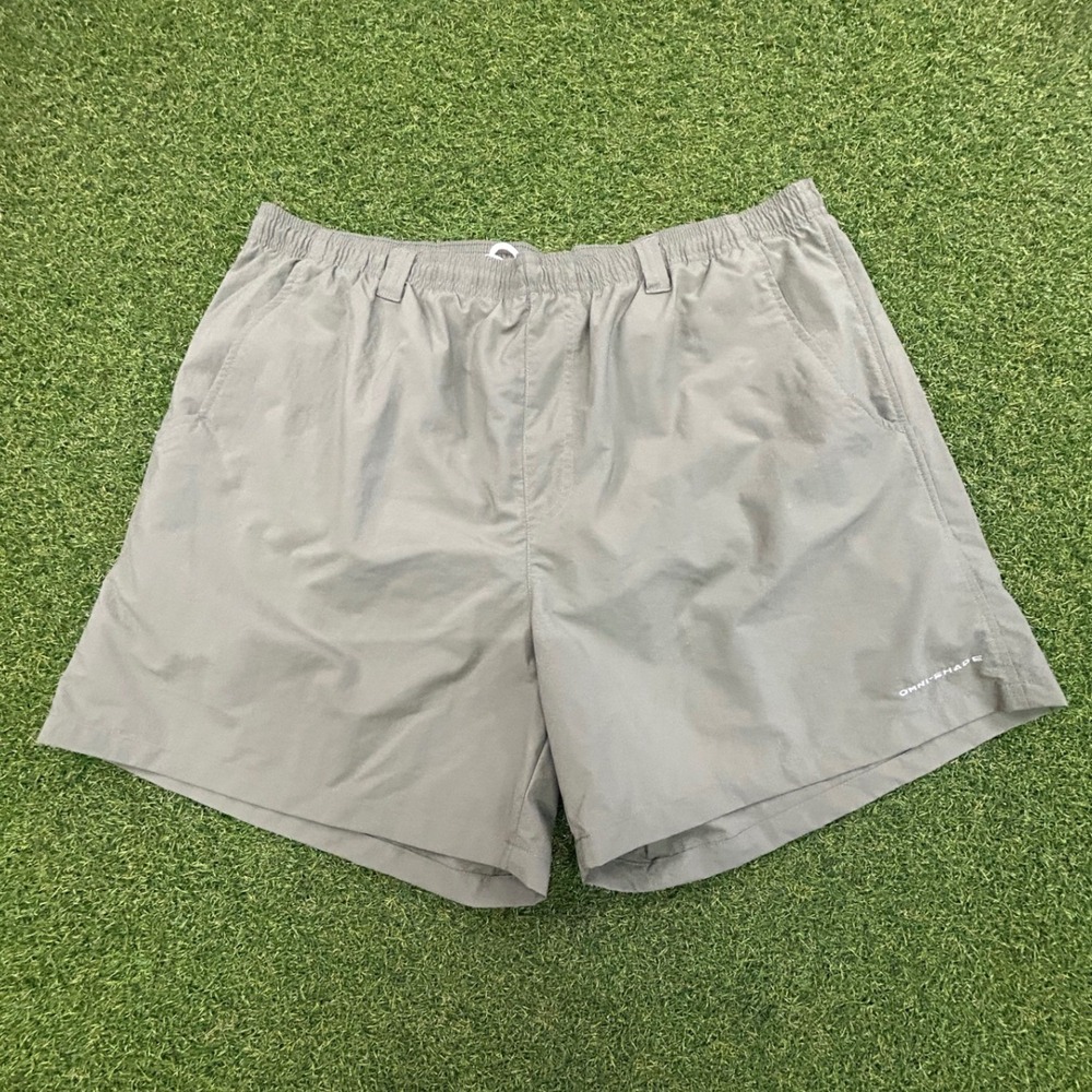 Columbia PFG Mens Gray Omni-Shade Performance Fishing Shorts Size XL 6L Inseam